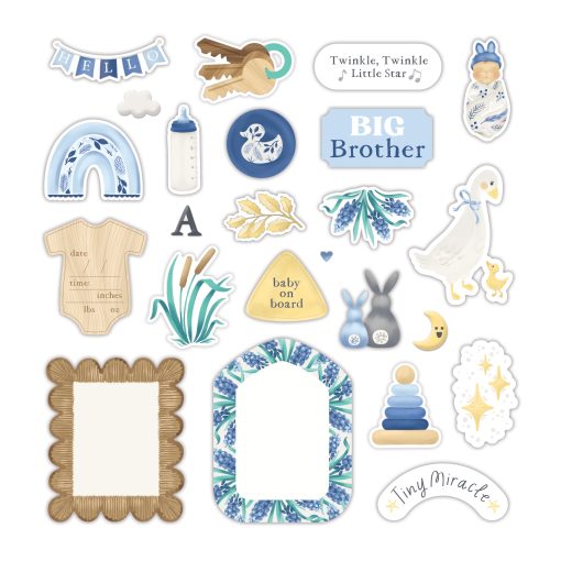 Welcome Baby Blue Embellishments