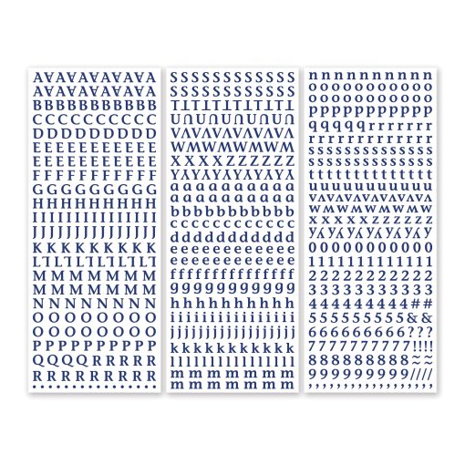 Blue Classy Mini ABC/123 Stickers (3/pk)