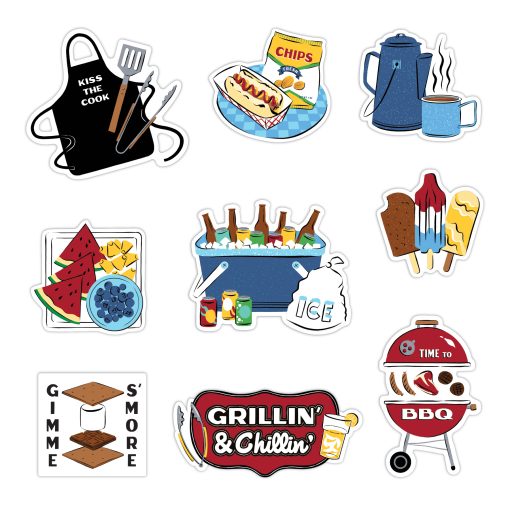 Life at the Lake Chillin' & Grillin' Embellishments (9/pk)