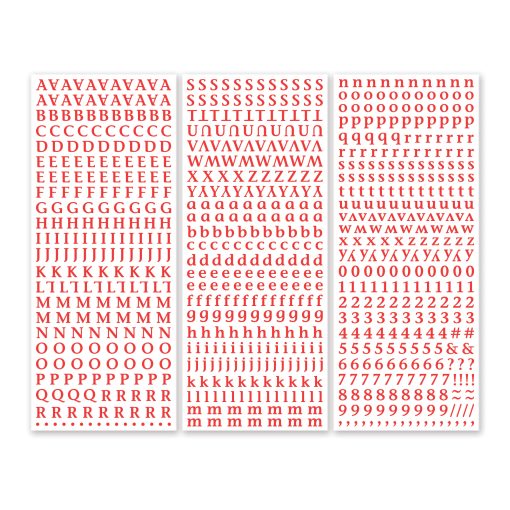 Red Classy Mini ABC/123 Stickers (3/pk)