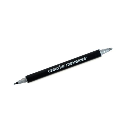 Silver Metallic Dual-Tip Pen - Image 2