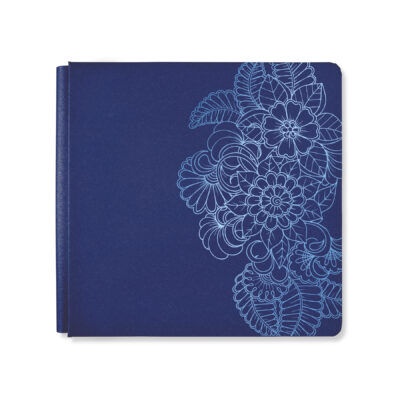 12x12 Floral Kaleidoscope Cobalt Shimmer Foiled Album Cover