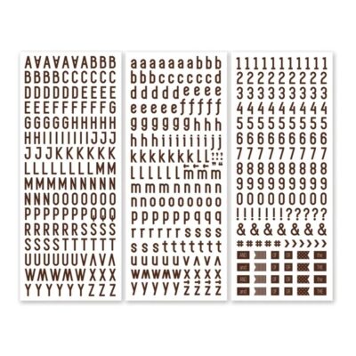ABC/123 Stickers Sans Serif Brown (3/pk)