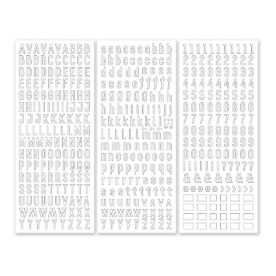 ABC/123 Stickers Sans Serif White (3/pk)