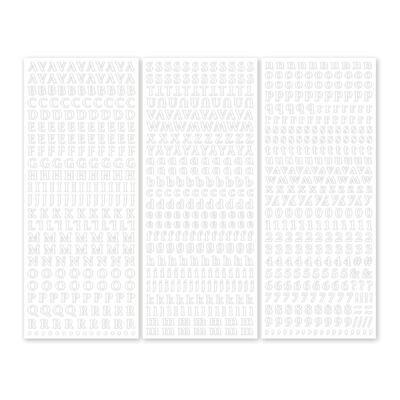 ABC/123 Stickers Classy Mini White (3/pk)