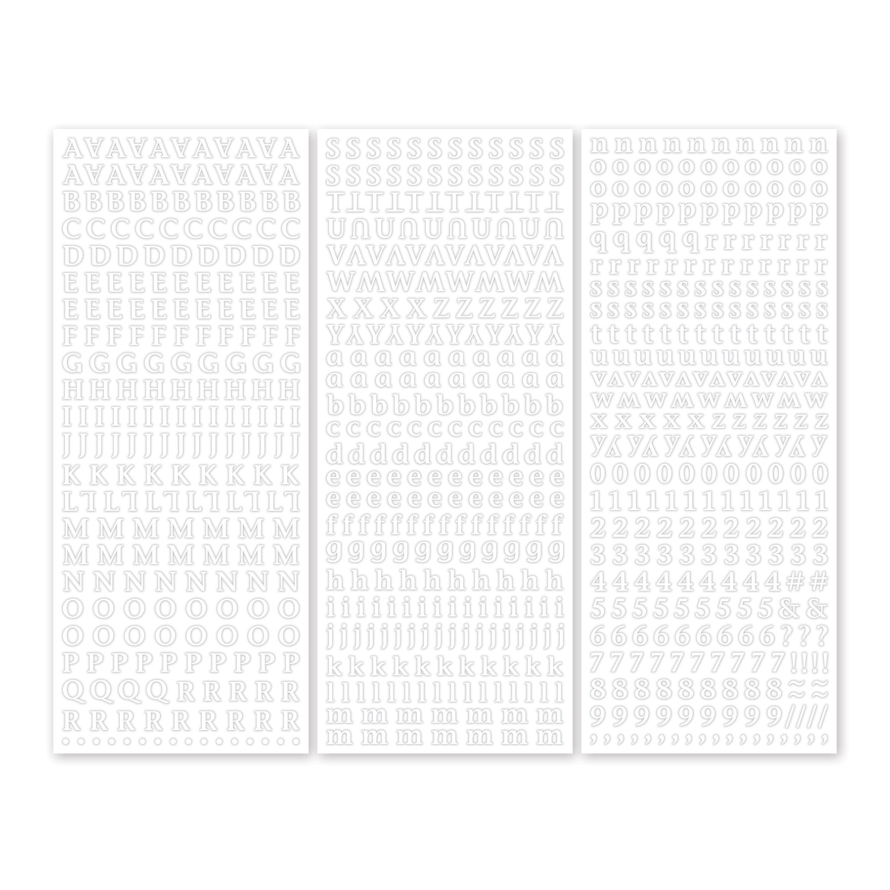 ABC/123 Stickers Classy Mini White (3/pk)