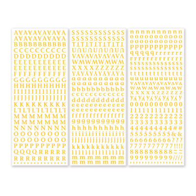 ABC/123 Stickers Classy Mini Yellow (3/pk)