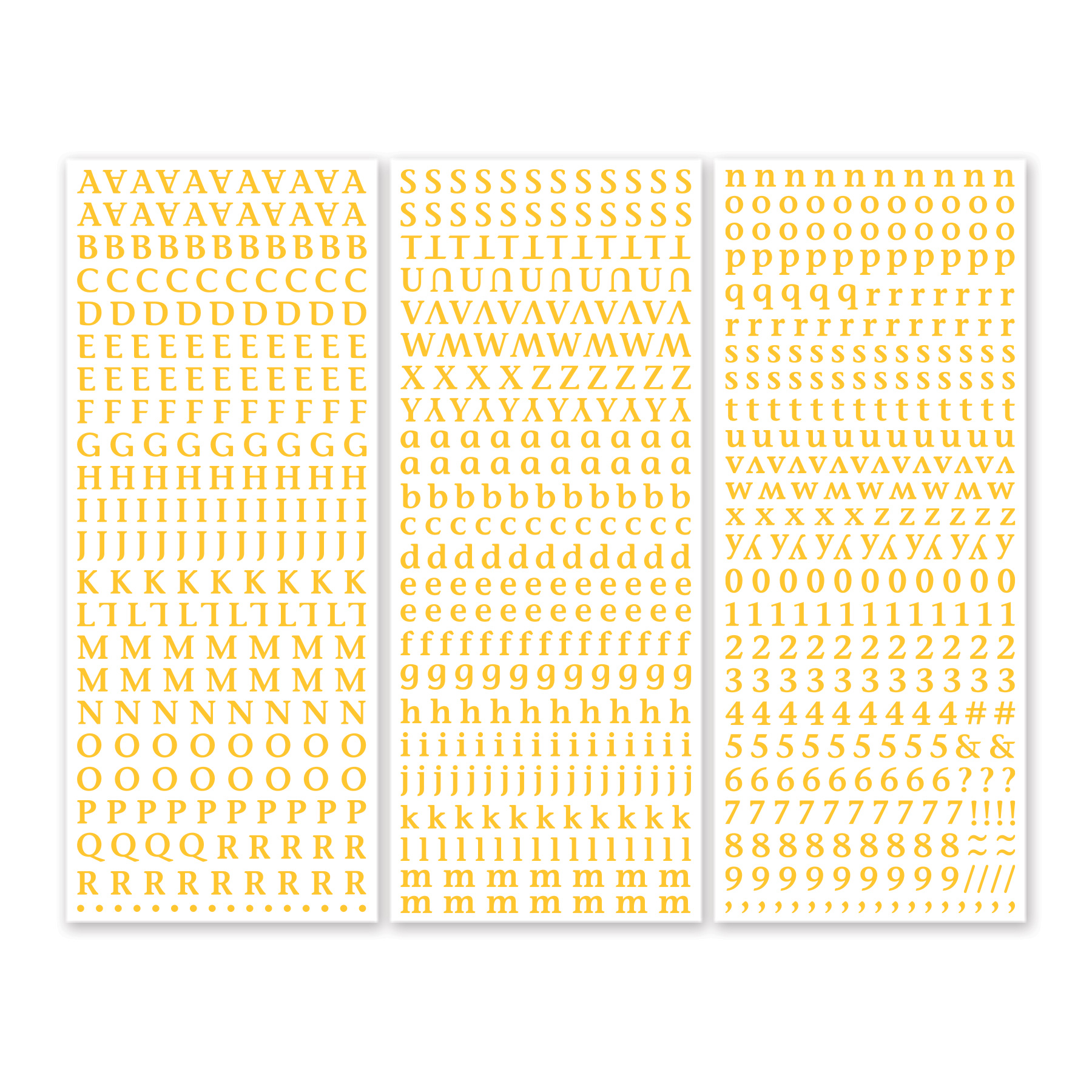 ABC/123 Stickers Classy Mini Yellow (3/pk)